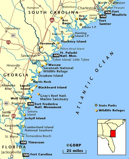 Map Of The South Carolina Coast - Topographic Map World