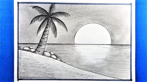 Share 78+ sunset scenery pencil sketch super hot - seven.edu.vn