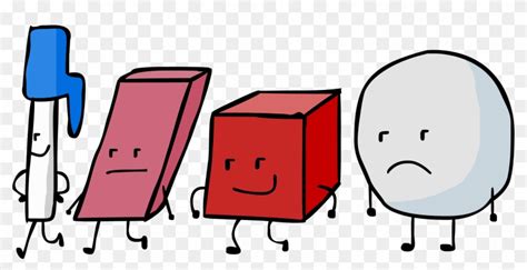 4 By Pennpencilab - Eraser Blocky And Pen Bfdi - Free Transparent PNG ...