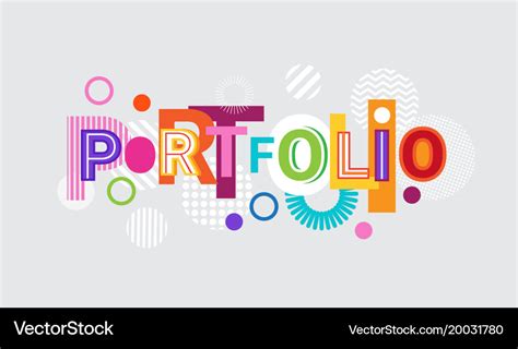 Portfolio creative word over abstract geometric Vector Image