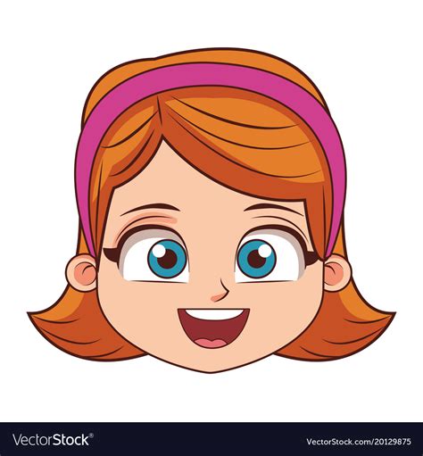 Beautiful girl face cartoon Royalty Free Vector Image