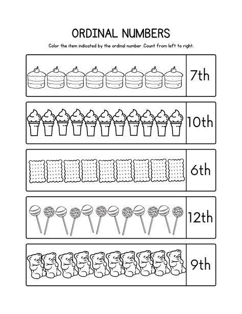 Ordinal Numbers Worksheets For Kindergarten