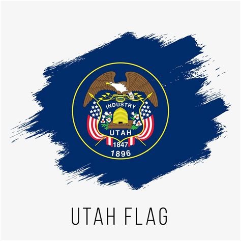 USA State Utah Grunge Vector Flag Design Template 18812279 Vector Art ...