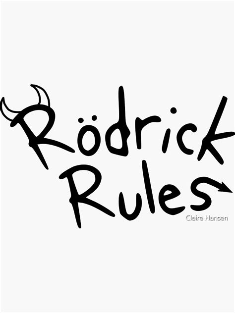 "Rodrick Rules" Sticker for Sale by aliennoodle | Redbubble