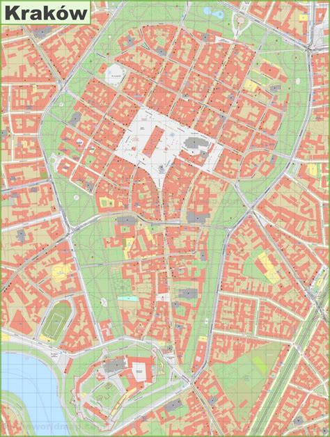 Kraków old town map - Ontheworldmap.com