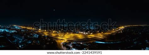 Panorama Expressway Road Night Top View Stock Photo 2241439591 ...