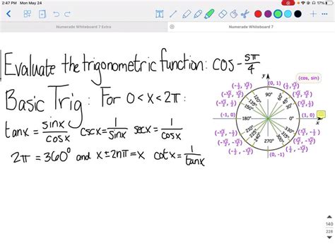 SOLVED:Use a unit circle to compute the following trigonometric ...