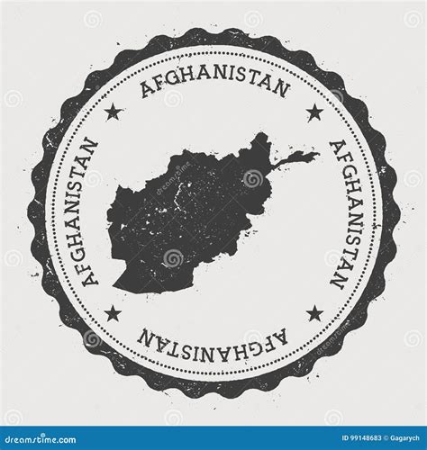 Afghanistan Hipster Round Rubber Stamp with. Stock Vector ...