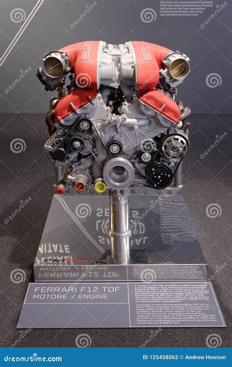 Maranello, Italy: Rare Ferrari F12 TDF Engine on Display. Ferrari ...