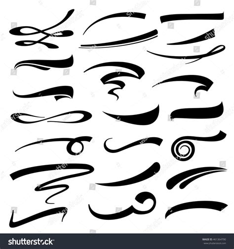 Hand Lettering Vector Underlines Set Underline Stock Vector 461364790 ...