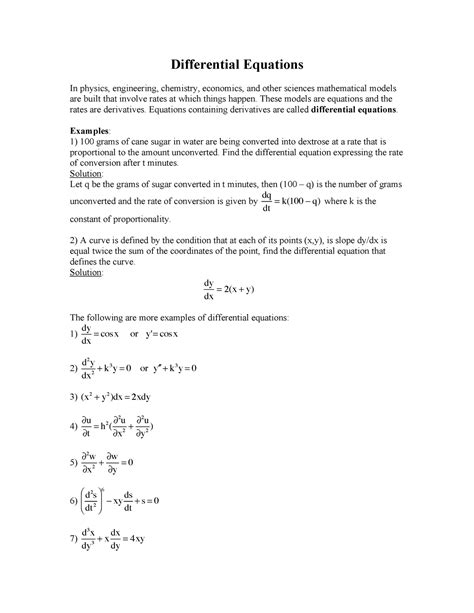 Classification of differential equations - Differential Equations In ...