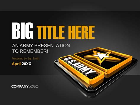 Four-page Army PowerPoint template – TrashedGraphics