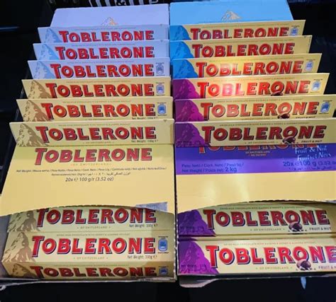 Toblerone 100g Available variants: Original Fruit&nut Almond Dark White ...