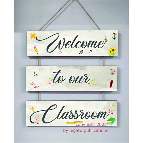 Welcome to our Classroom Hanging Wall Decor School Decor 30cm x 31cm ...