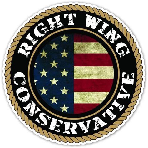 (PACK OF 5 STICKERS) Right Wing Conservative Patriotic USA Flag Vinyl ...