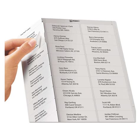 Avery 8160 Easy Peel Address Labels, 30 per Sheet, Inkjet, White, 2250 ...