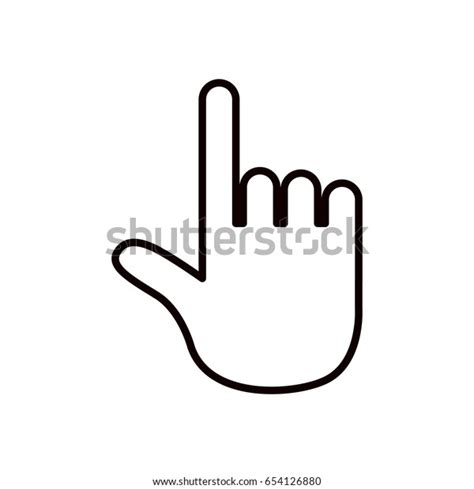 Sketch Silhouette Hand Pointing Front Icon Stock Vector (Royalty Free ...