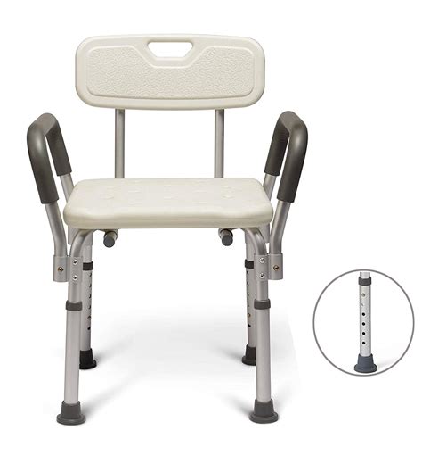 UBesGoo Shower Chair Bath Seat with Padded Armrests and Back - Walmart ...