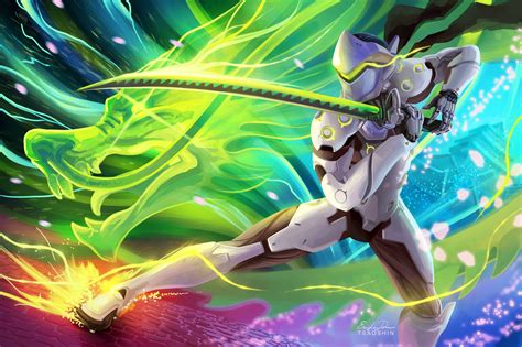 Dragon Blade: Genji Overwatch HD Wallpaper by Eric Proctor