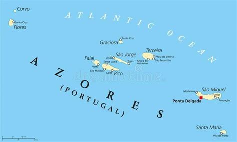 Azores Portugal map - Map of the Azores Portugal (Southern Europe - Europe)