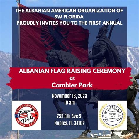 Albanian Flag Raising Ceremony at Cambier Park Naples, Cambier Park ...