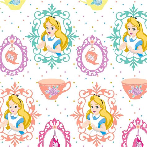 Disney Fabric: Disney Alice in Wonderland 35 Panel - Etsy | Tissu ...