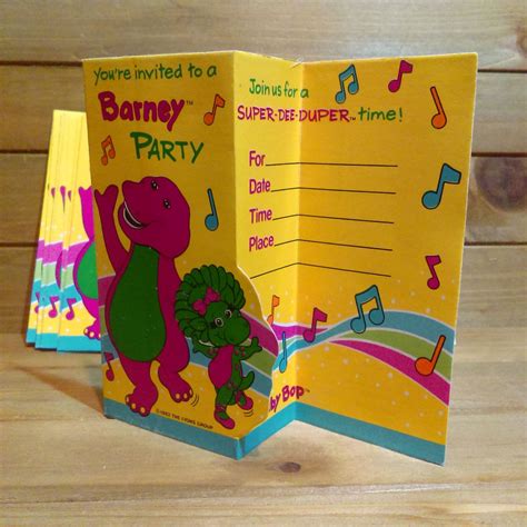 Vintage BARNEY Birthday Invitations Barney and Friends Baby | Etsy ...