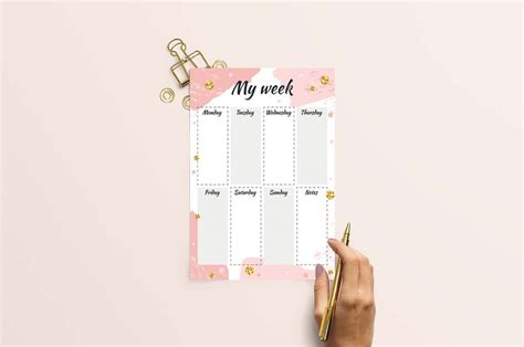 Pink weekly planner organize office printable planner | Etsy