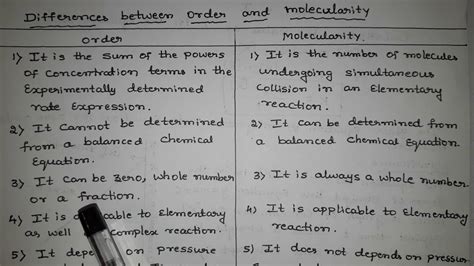 Difference b/w order and molecularity 18 - YouTube