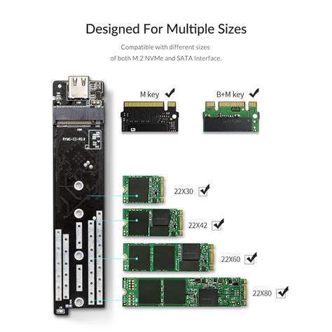 Dual protocol NVMe M.2 SSD/M.2 SSD behuizing 10Gbps - Blauw ...