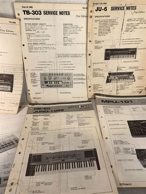 MATRIXSYNTH: Vintage Roland Synthesizer Drum Machine Service Notes Lot ...