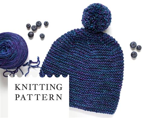 Pom Pom Hat Beginner Knitting Pattern Easy Knit Hat Pattern | Etsy