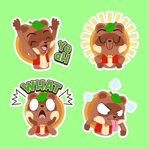 cute tanuki vector set, tanuki illustration 16073353 Vector Art at Vecteezy