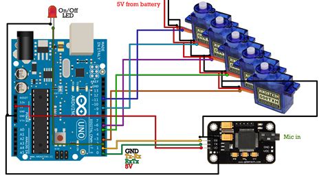 Full schematic list 3D printed robot arm voice controlled arduino based