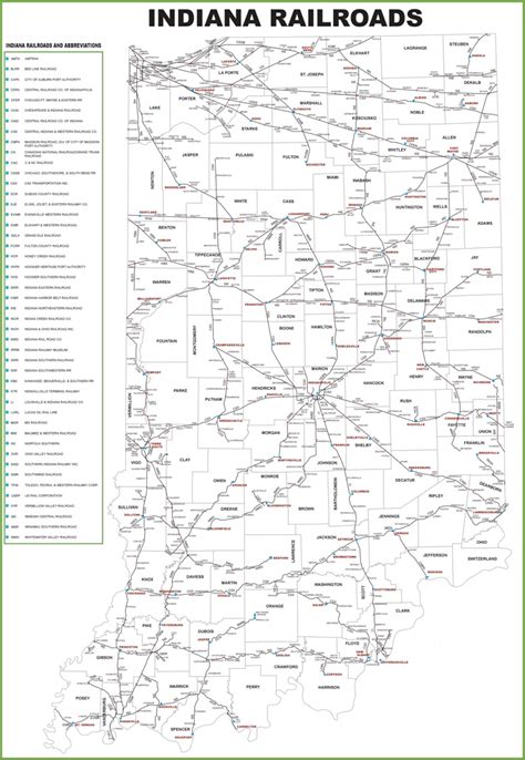 Indiana railroad map - Ontheworldmap.com