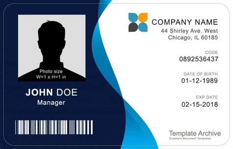 16 ID Badge | Id card template, Card templates free, Employee id card