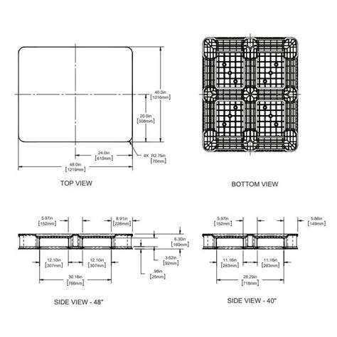 40 x 48 Rackable Plastic FDA Approved Solid Deck Plastic Pallet - Blue ...