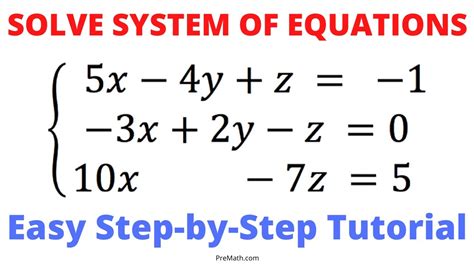 How to Solve a System of Three Equations with Three Variables | Easy ...