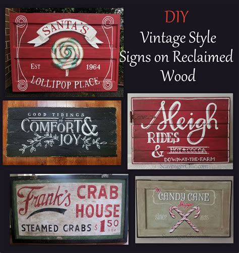 Vintage Style Signs on Reclaimed Wood - Scavenger Chic