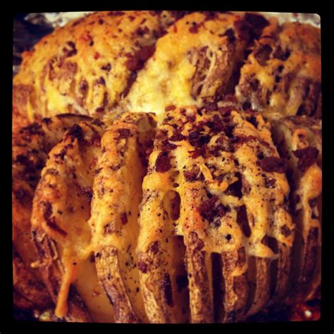 Made this for Justin and I. so yummy Cheesy garlic Scalloped hasselback ...