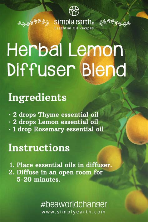 Herbal Lemon Diffuser Blend - Simply Earth