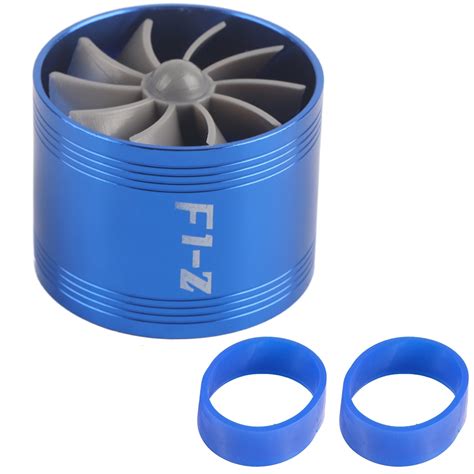 64mm Blue Car Air Intake Turbonator Single Fan Turbo Super Charger Gas ...