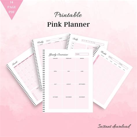 Pink Printable Planner Undated Planner Planner Inserts Life - Etsy