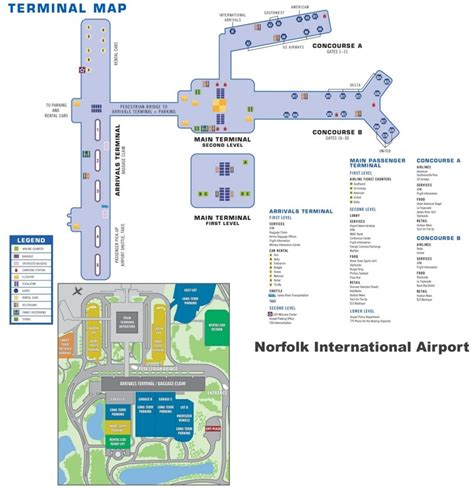 Norfolk airport map - Ontheworldmap.com