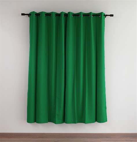 Solid Cotton Curtain Brilliant Green – Thoppia