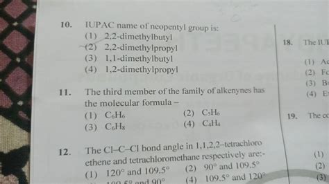 IUPAC name of neopentyl group is: | Filo