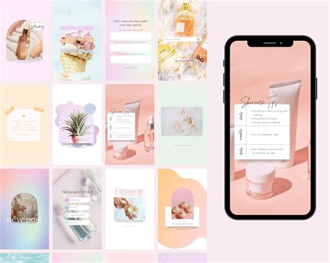 60 Pastel Instagram Templates Pastel Instagram Stories - Etsy