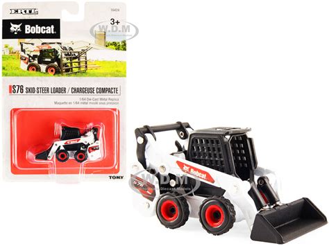 Bobcat S76 Skid Steer Loader White Black 1/64 Diecast Model ERTL TOMY 16424