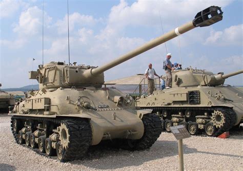 Israeli M51 Super Sherman on display at Yad la-Shiryon Museum in Latrun ...