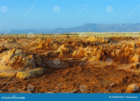 Dallol Landscape, Danakil Desert, Ethiopia Stock Photo - Image of ...